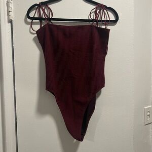 Strapless Red Bodysuit